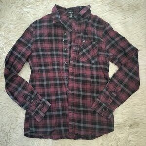 Volcom Flannel Burgundy and Black